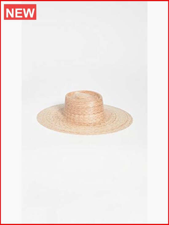 Wide Brim Straw Boater Hat with Inner Elastic Band